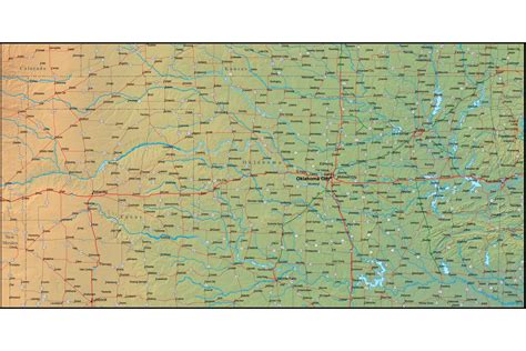 Map Of Oklahoma And The Surrounding Region