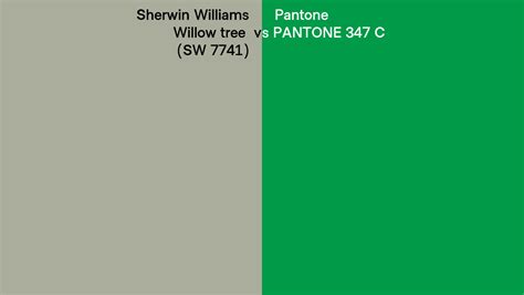 Sherwin Williams Willow Tree Sw Vs Pantone C Side By Side