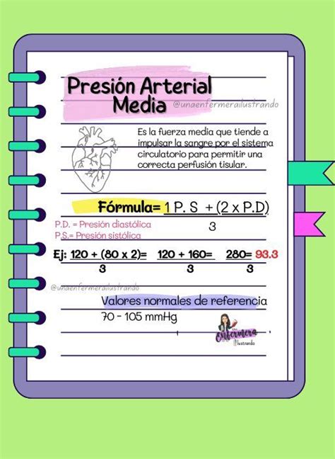 A Notebook With The Words Presion Arterial Media Written In Spanish And