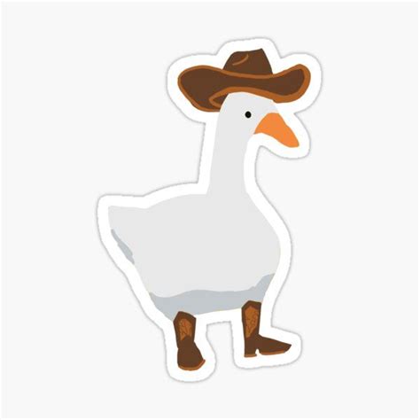 a duck wearing a cowboy hat sticker