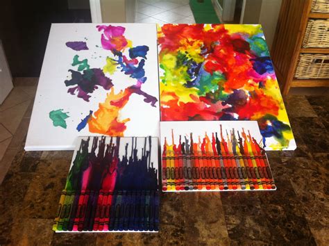 Melted wax crayon art