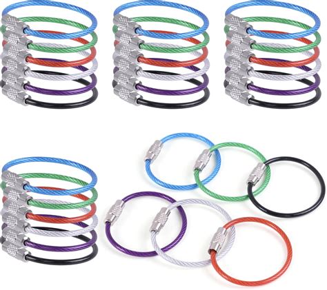 Df Dualferv 30 Pcs Stainless Steel Wire Keychain Cable 2mm