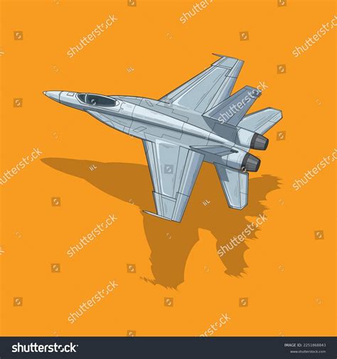 F 18 Fighter Jet Vector Drawing Multirole Stock Vector Royalty Free