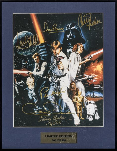 Lot Detail Star Wars Cast Signed Oversized Postcard In 14x18 Framed