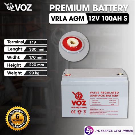 Jual EJP VOZ BATERAI AKI KERING VRLA AGM 12V 100AH SHORT ACCU KERING 12