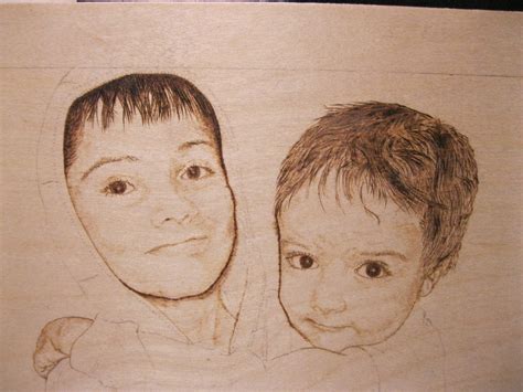 PYROGRAPHY PORTRAITS by WoodLuv: Pyrography Portrait - My Boys No. 2