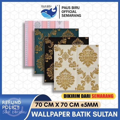 Jual Paus Biru Wallpaper Dinding 3D Foam Ukuran 70 X 70 CM Motif