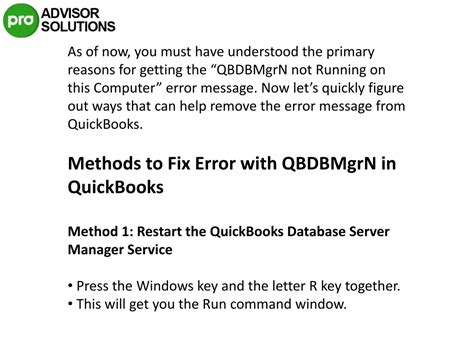 Ppt Stepwise Techniques To Fix Qbdbmgrn Not Running On This Computer