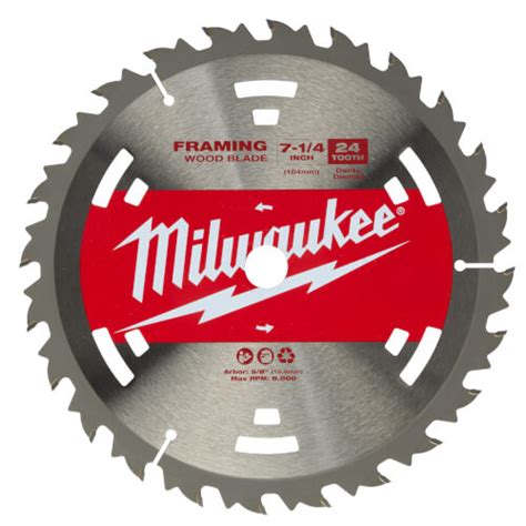 48 41 0710 Milwaukee 48 41 0710 7 1 4 Framing Wood Cutting Circular Saw Blade W 24 Atb