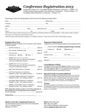 Fillable Online Igshpa Okstate Registration Form Igshpa Igshpa