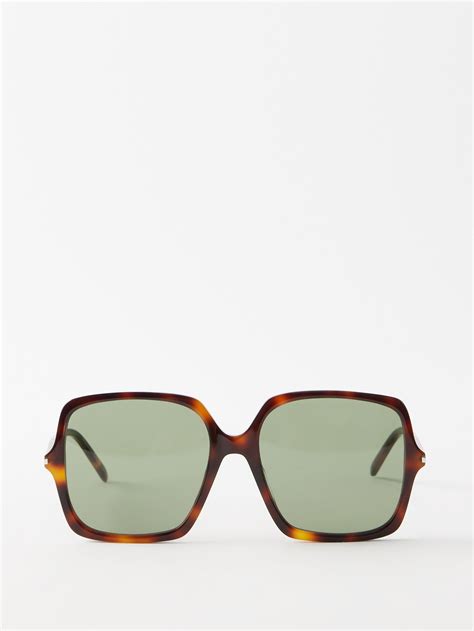 Saint Laurent Butterfly Tortoiseshell Acetate Sunglasses Endource