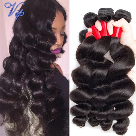 Vipbeauty Peruvian Loose Wave 3 Bundles Human Hair Weave Unprocessed 7a Peruvian Virgin Hair