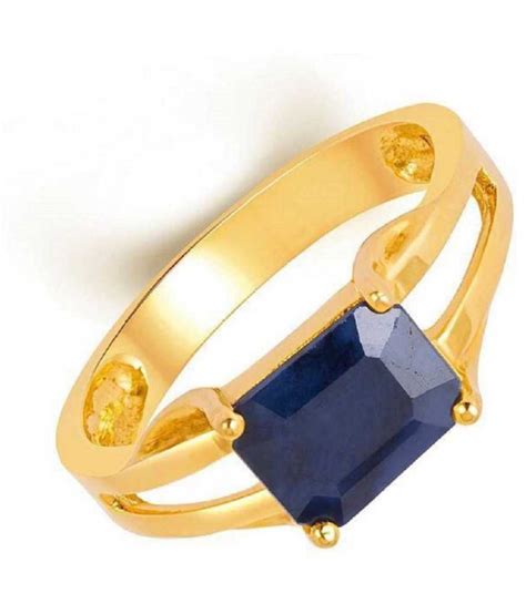 Blue Sapphire Neelam Ratti Stone Blue Sapphire Marka Ring For Men