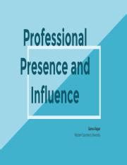 Professional Presence And Influence C351 Performance Assessment Pptx