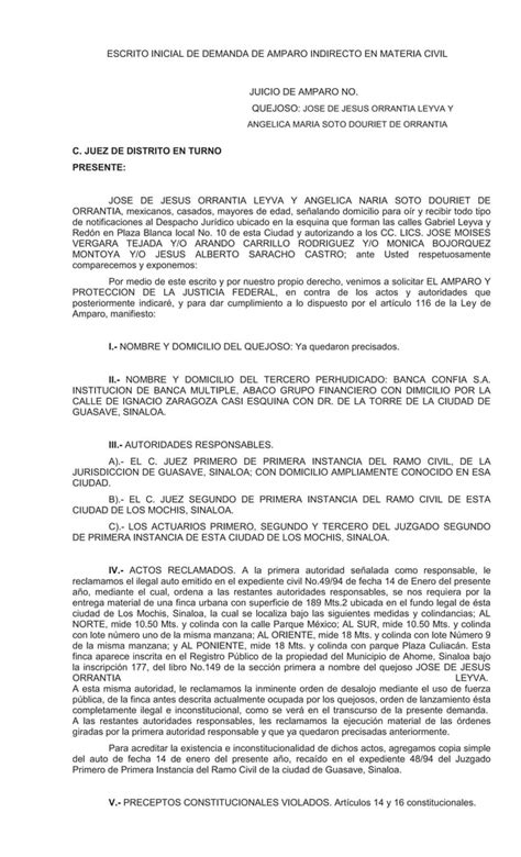 Modelo De Escrito Inicial De Juicio Sucesorio Intestamentario Hot Sex