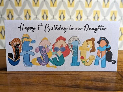 Personalised Princess Birthday Card Princess Card For Girls Birthday