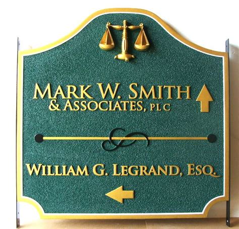 Attorney Law Office And Courtroom Carved Wood Signs