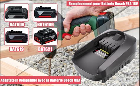 KUNLUN 18V Batterie Adaptateur convertisseur pour Bosch PBA 18V système