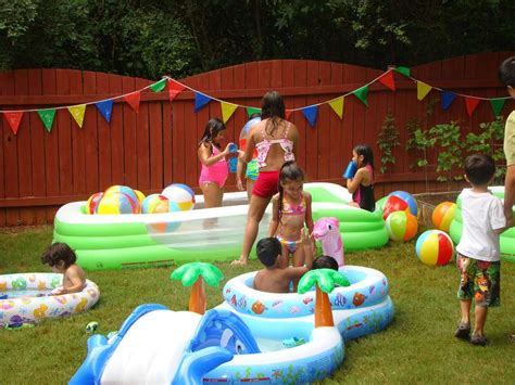 Pin On Inflatable Parties Backyard Birthday Parties Pool Party Kids