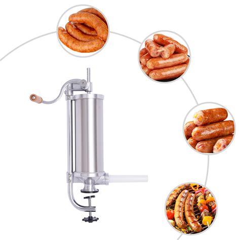 2 5L Vertical Sausage Stuffer Meat Press Filler Sausage Maker Stainless