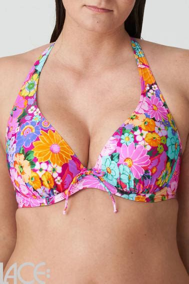 Primadonna Swim Najac Plunge Bikini Top D G Cup Floral Explosion Lace Lingerie