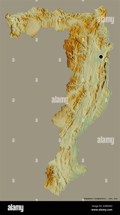 Forma De Xaignabouri Provincia De Laos Con Su Capital Aislada Sobre