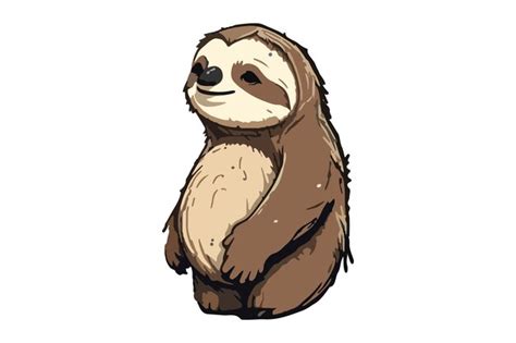 Premium Vector Sloth Cartoon Style Vector Illustration