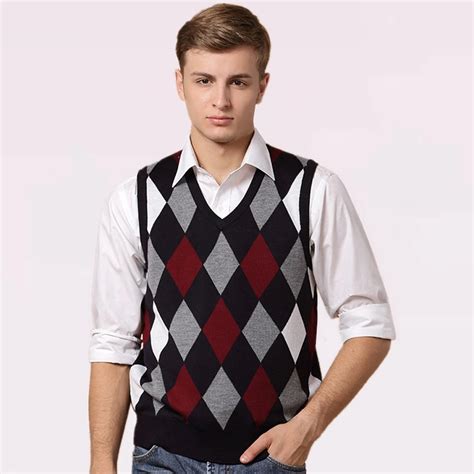 Designer Sweater Pullover Knit Vest For Men Sleeveless Wool Stylish