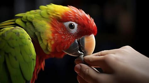 Premium AI Image | A photo of a parrot receiving a beak trim