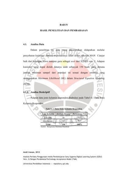 BAB IV HASIL PENELITIAN DAN PEMBAHASAN Repository UPI