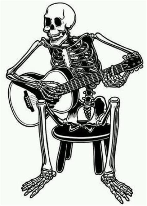 Details 69+ skeleton playing guitar tattoo super hot - vova.edu.vn