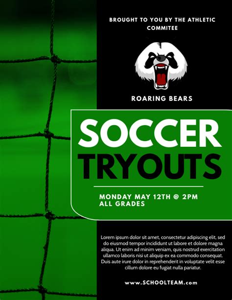 Soccer Tryouts Template Postermywall