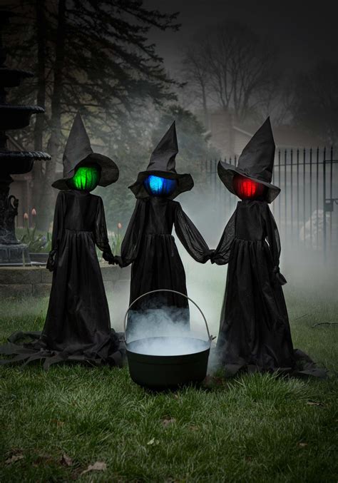 4ft Holding Hands Set Of 3 Witches Decoration