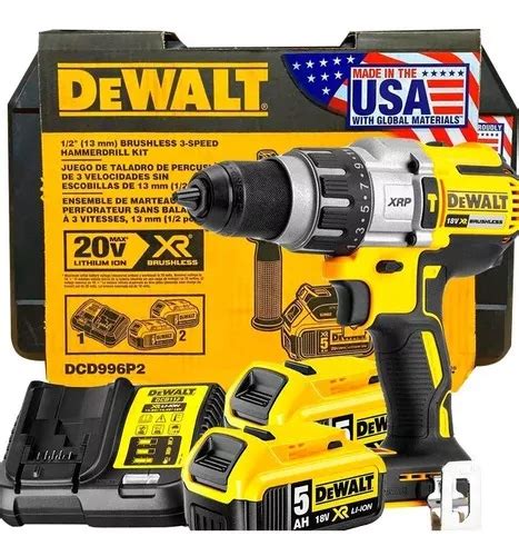 Taladro Percutor Inalámbrico Brushless 20v Dewalt Dcd996p2 Envío gratis