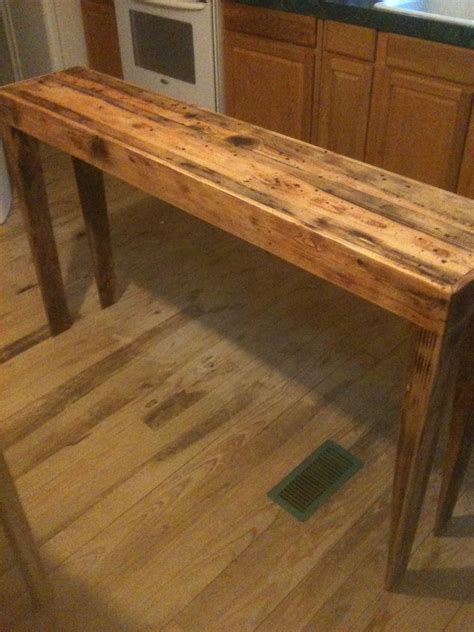 Hand Crafted Rustic Pine Distressed Sofa Table By Robert Ritteman