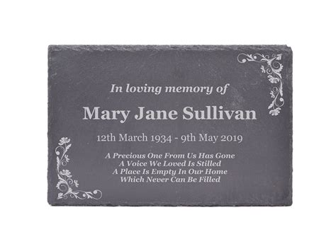 Personalised Engraved Slate Memorial Plaque With Or Without Etsy Ireland