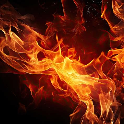 Premium AI Image | Flame on Black Background Fire Flames in Hot Color ...