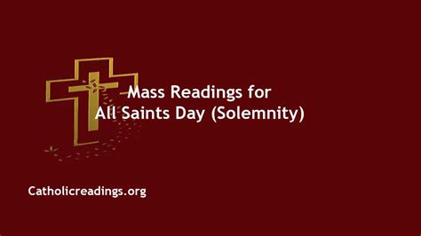 All Saints Day November 1 2024 Catholic Mass Readings Homily