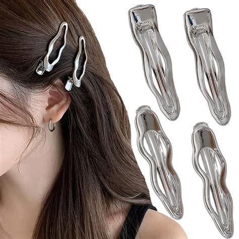 Silber Welle Metall Haarspangen Damen Alligator Haarspangen M Dchen