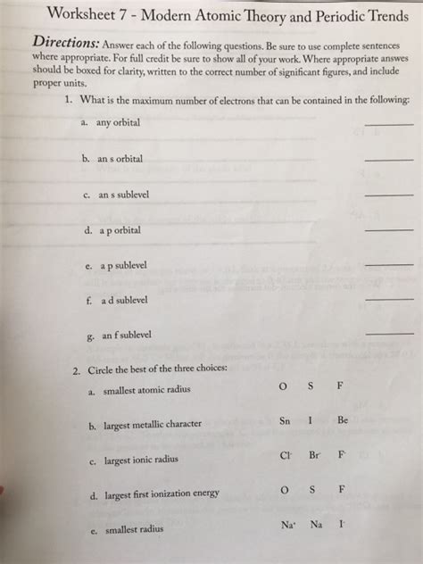 Solved Worksheet 1 2 Atomic Theory Communicator Thursday Chegg