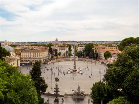 Piazza Del Popolo, Rome, Italy Stock Image - Image of aerial, pincian: 160011149