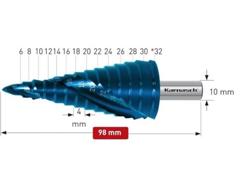 Broca escalonada HSS XE Karnasch Ø6 30mm