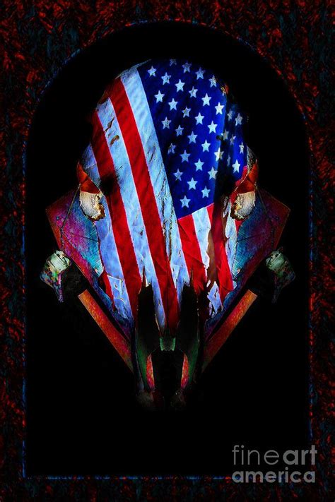 Cow Skull Red White And Blue Photograph By Randy Waln Pixels