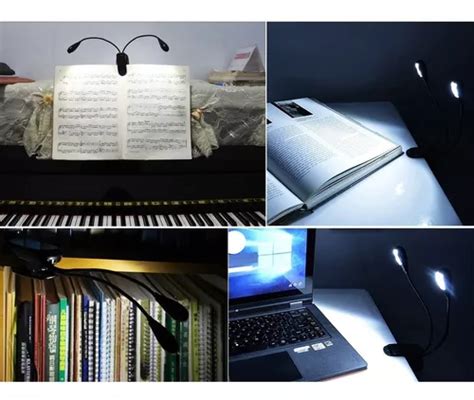 Lampara Led Doble Brazo Con Clip Para Atril Partitura En Venta En El