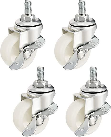 Uxcell Swivel Casters 1 5 Inch Nylon 360 Degree M8 X 15mm Threaded