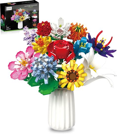 Amazon Esarr Bricks Flower Bouquet Building Sets Artificial