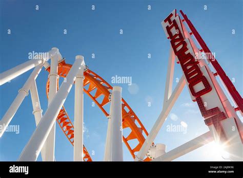 Abstract Concept View Of The Thunderbolt Rollercoaster In Winter At