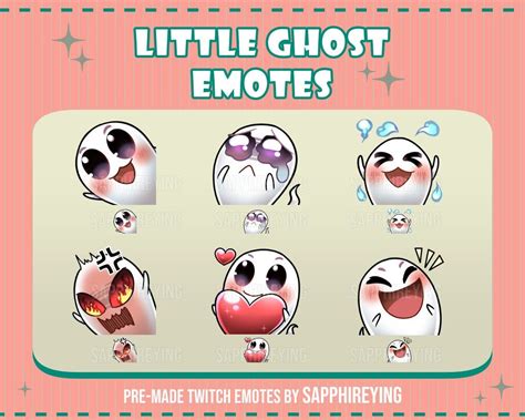 Ready To Use Pre Made Twitch Discord Emotes Cute Ghost Emotes Discord