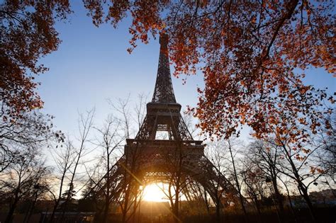 Scenic View Of The Eiffel Tower And Champ De Mars Park On A Beautiful