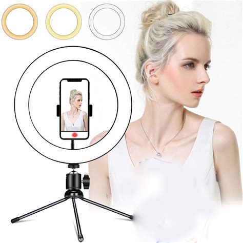 Iluminador Ring Light Polegadas Cm Usb Led K Apoio De Mesa